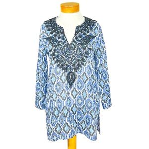 Roberta Roller Rabbit Ikat Tunic With Embroidery & Beaded Accents XS To …